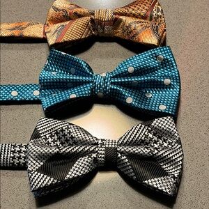 Set of Three Stylish Bow Ties